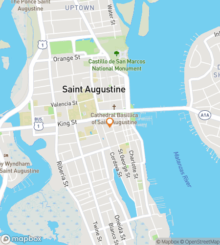 Map of scavenger hunt walking tour for St. Augustine Ghost Tour