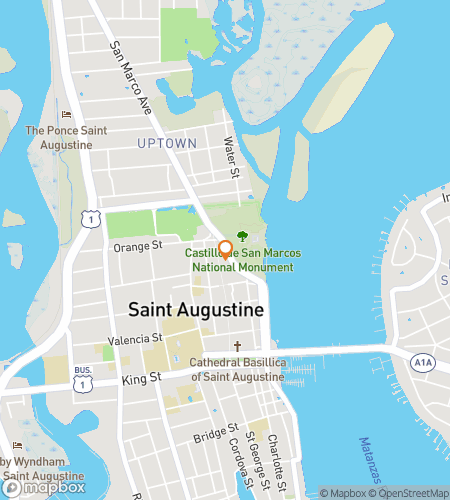 Map of scavenger hunt walking tour for Saint Augustine Florida Bar Hunt