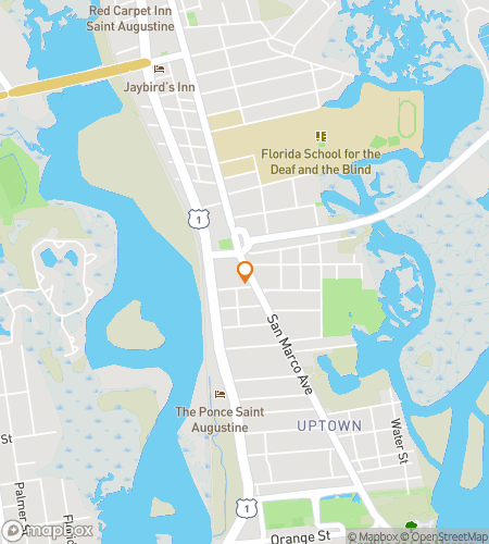 Map of scavenger hunt walking tour for St. Augustines Hunt-tastic Adventure