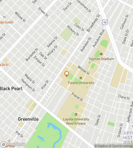 Hartă a turului de vânătoare de comori pe jos pentru Carrolton Vânătoare de Comori New Orleans în Uptown