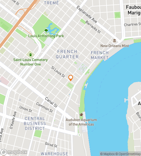 Map of scavenger hunt walking tour for New Orleans Ghost Tour