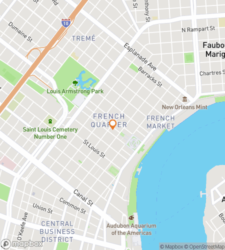 Map of scavenger hunt walking tour for New Orleans Ballin Bar Crawl