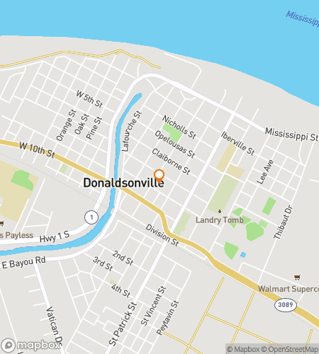 Map of scavenger hunt walking tour for Donaldsonville Scavenger Hunt