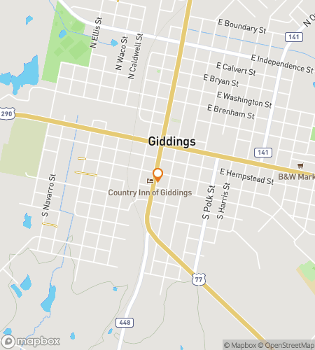 Map of scavenger hunt walking tour for Giddy Giddings Galore Hunt