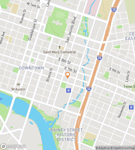 Map of scavenger hunt walking tour for Sixth Street Spree: Austin Bar Crawl 