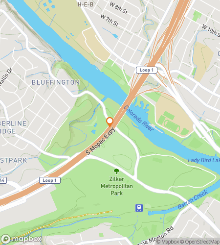 Hartă a turului pe jos de vânătoare de comori pentru Zilker Metropolitan Park: Austin Oddventure