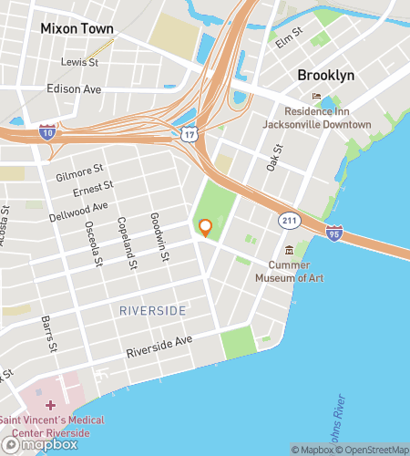 Map of scavenger hunt walking tour for Where the River Roams: Jacksonville Parks Hunt