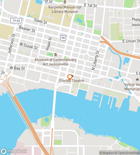Map of scavenger hunt walking tour for Jammin' Jacksonville