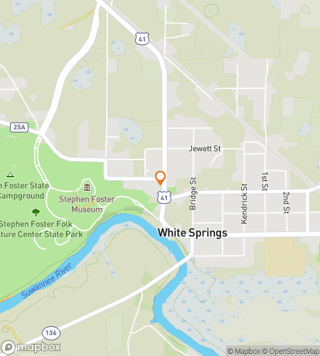 Map of scavenger hunt walking tour for White Springs Whacky Adventure