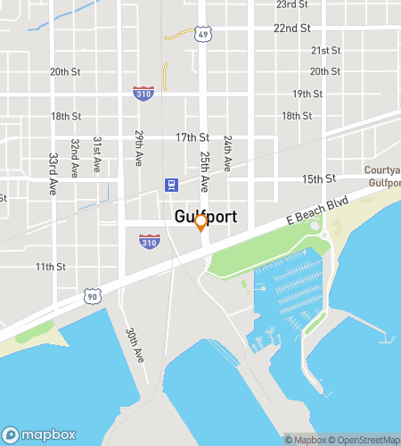 Map of scavenger hunt walking tour for Gulfport Gator Galavant
