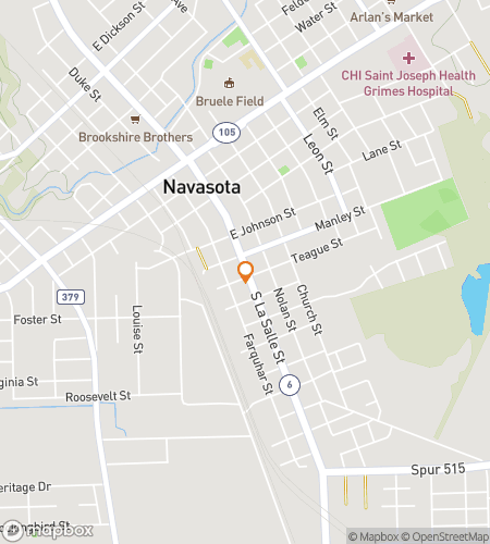 Map of scavenger hunt walking tour for Navasota Nifty Treasure Trek