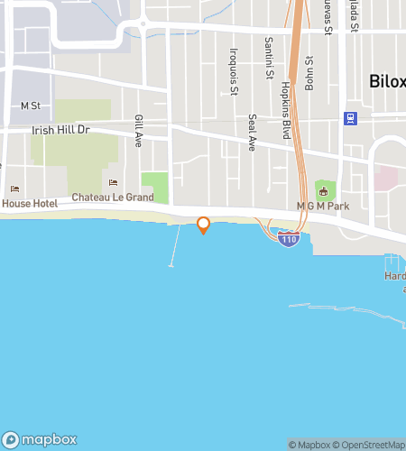 Kartta haamukävelykierroksesta Blood Tide Biloxi: The Haunted Shore