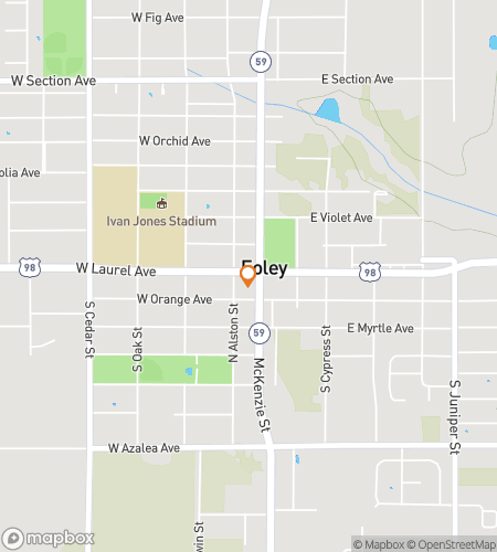 Map of scavenger hunt walking tour for Foley Scavenger Hunt