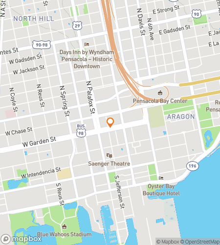 خريطة جولة المشي لـ Scavenger Hunt لـ Pensacola Florida Bar Hunt