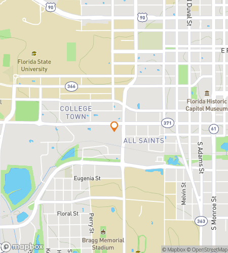 Map of scavenger hunt walking tour for Tallahassee Florida Bar Hunt