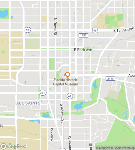 Map of scavenger hunt walking tour for Trailblazing Tallahassee