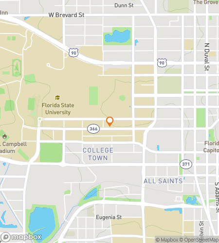 Map of scavenger hunt walking tour for Tallahassee Trick-or-Hunt