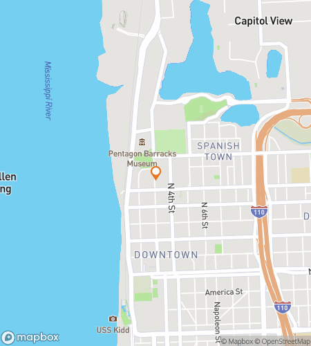 Hartă tur pietonal de vânătoare de comori pentru Descoperirea Baton Rouge