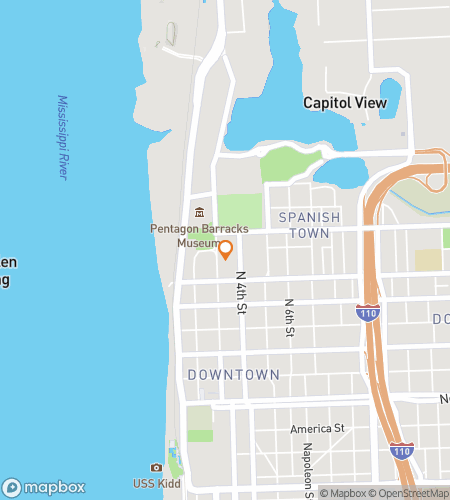 Map of scavenger hunt walking tour for The Uncovering of Baton Rouge