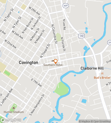 Harta turului pietonal cu vânătoare de comori pentru "Bayou Brainstorm: The Covington Chronicles"