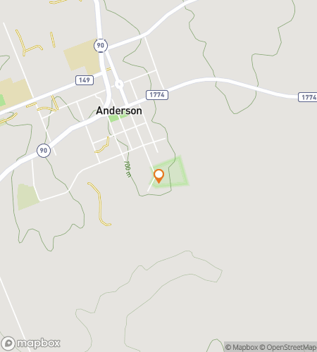 Map of scavenger hunt walking tour for Downtown Anderson Alliteration Adventure