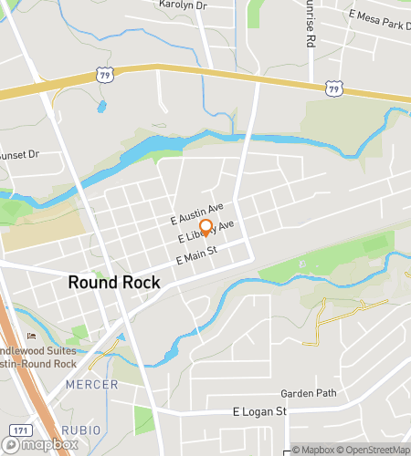 Map of scavenger hunt walking tour for Solid Round Rock Hunt