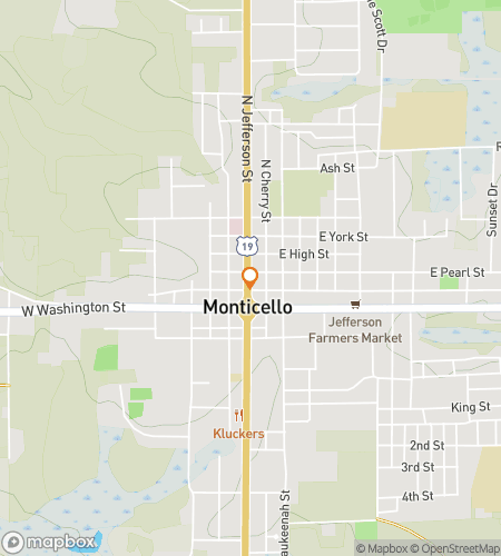 Mapa dobrodružství "Monticello Downtown Delight" s interaktivní prohlídkou.