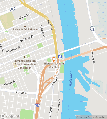 Map of scavenger hunt walking tour for Parade Through Mobile