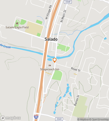 Map of scavenger hunt walking tour for Salado Swashbuckling Seekers