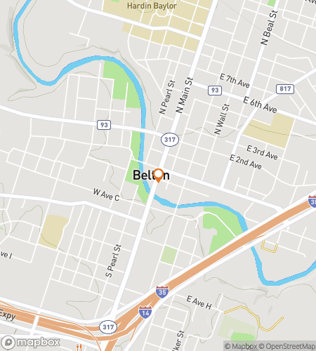 Map of scavenger hunt walking tour for Belton‘s Downtown Bounty Bonanza