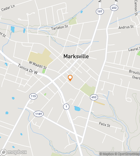 Hartă a turului pietonal de vânătoare de comori pentru Marksville Bonanza Scavenger Hunt