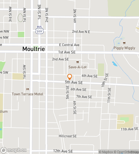 Mapa spaceru z gr&aogon; terenow&aogon; Moultrie w Ruchu&colon; Boiska&comma; Kultura i Korzenie Hrabstwa