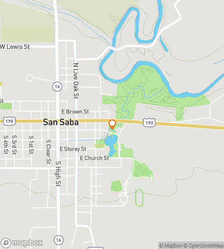 Map of scavenger hunt walking tour for San Saba Pecan Pursuit Adventure