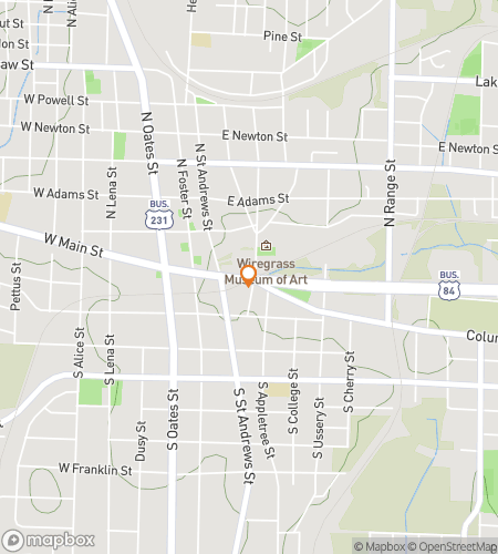 Map of scavenger hunt walking tour for Dothans Heart of Art