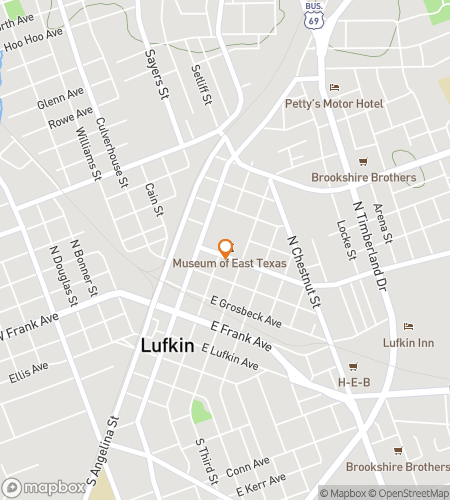 Mapa honičky pěší prohlídky pro Lufkin Loot & Laughs Adventure