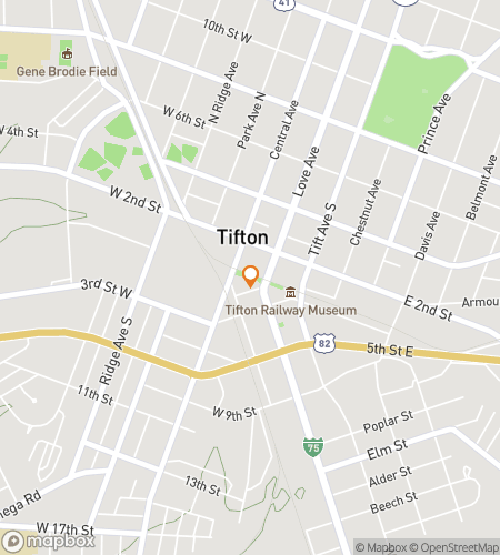 Map of scavenger hunt walking tour for Tifton‘s Tantalizing Treasure Hunt