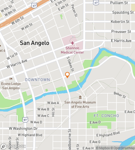 Map of scavenger hunt walking tour for Yeehaw San Angelo!