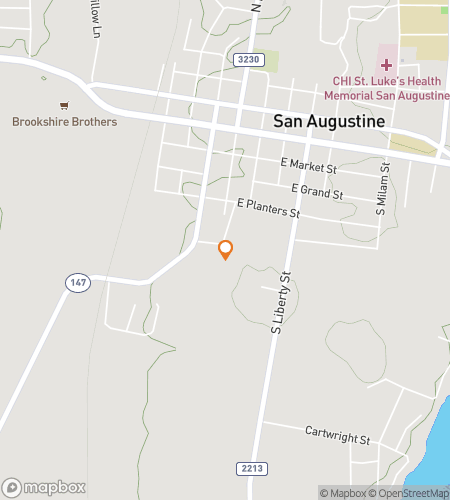 Map of scavenger hunt walking tour for San Augustine Scavenger Soiree