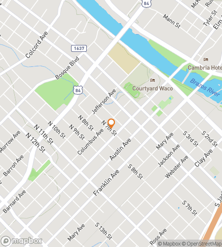 מפה של סיור הליכה לציד אוצרות עבור Waco Texas Bar Hunt