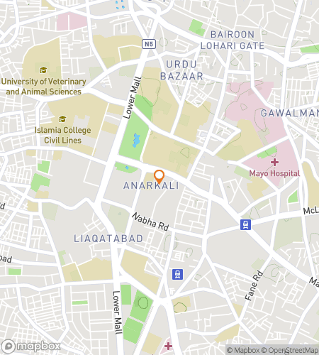 Map of scavenger hunt walking tour for Lahore Street Poetry Adventure