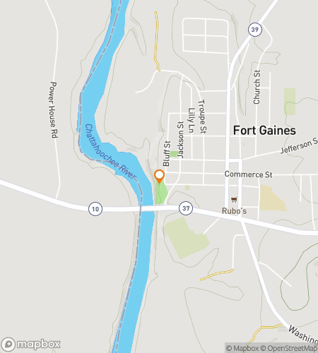 Map of scavenger hunt walking tour for Fort Gaines Funtastic Finders