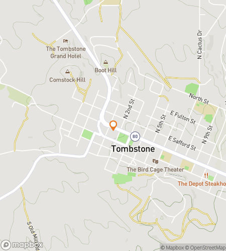 トゥームストーンのワイルドウエスト・ウィムジー・ハントのための宝探しウォーキングツアーマップ