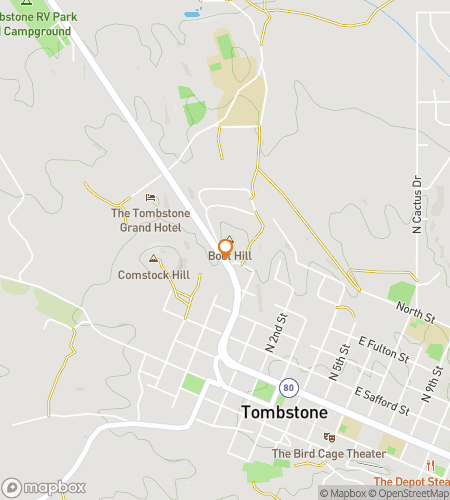 Map of scavenger hunt walking tour for Tombstone Ghost Hunt