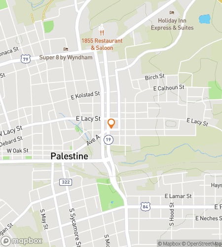 Map of scavenger hunt walking tour for Palestine Prowl & Treasure Trail