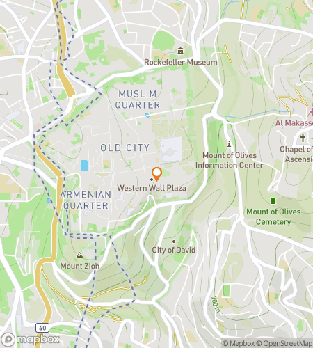 Map of scavenger hunt walking tour for Jerusalem Jamboree Scavenger Hunt