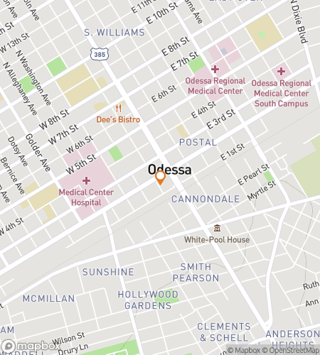 Map of scavenger hunt walking tour for Odessa‘s Outlaw Adventure