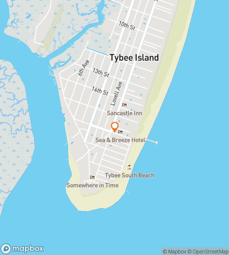 Map of scavenger hunt walking tour for Tybee’s Echoes After Dark