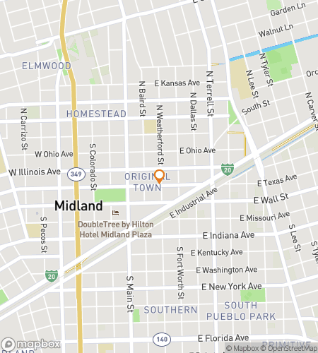 Map of scavenger hunt walking tour for Midland scavenger hunt