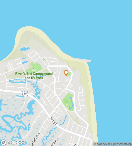 Map of scavenger hunt walking tour for Tybee’s Echoes After Dark