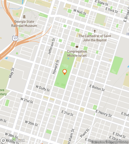 Map of scavenger hunt walking tour for Savannah History Hustle